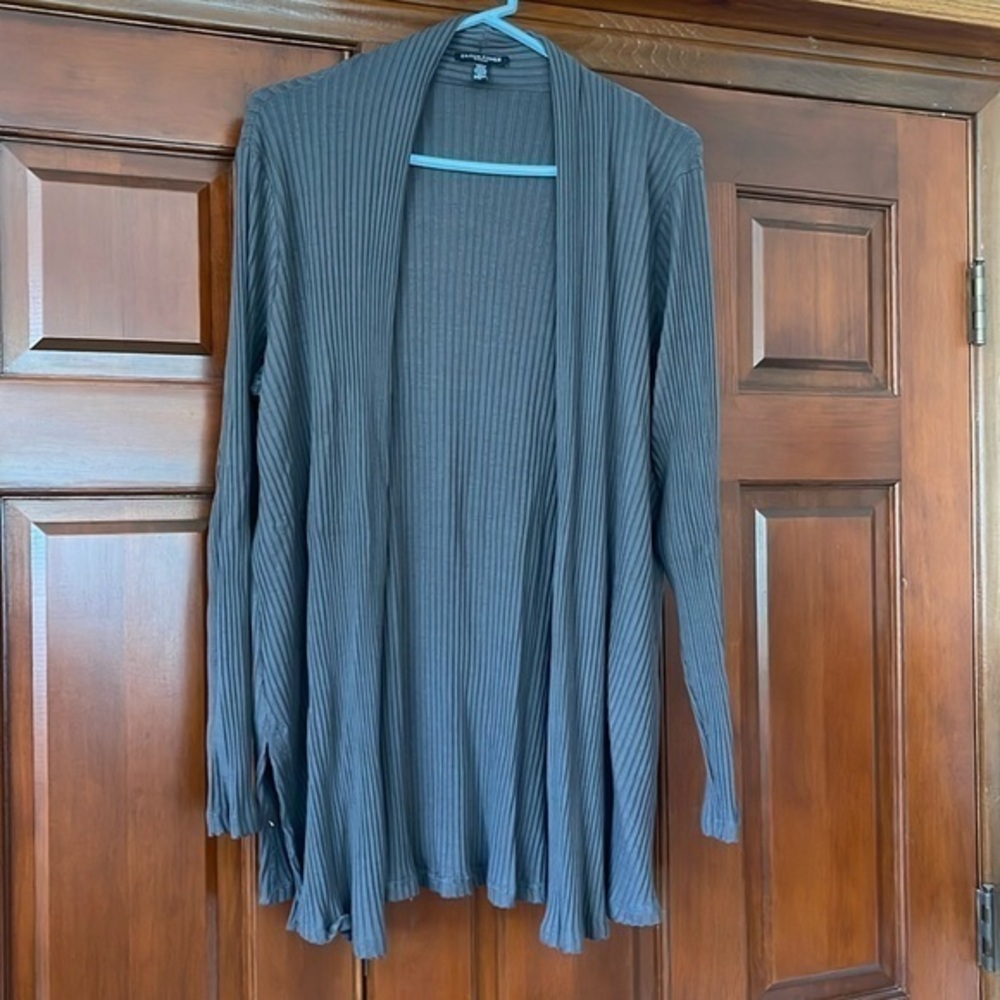 Eileen Fisher ribbon stretchy open front cardigan